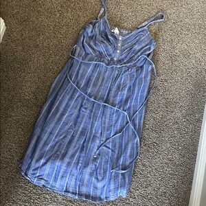 Motherhood Maternity Blue Striped Midi Sundress